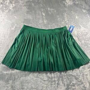 Green pleated pickleball tennis skirt
